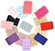 [KLOUD City] 17 pcs Assorted Colors Women 2-Hook 3 Rows Spacing Bra Extender Strap