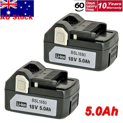 2X For Hitachi 18V 5.0Ah Li-ion Battery BSL1850 BSL1840 BSL1830 BSL1815S Hikoki