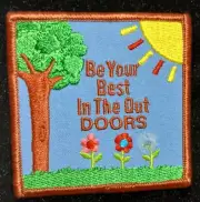 PATCH GSA Girl Scouts Be Your Best in the outdoors sunshine flowers tree grass