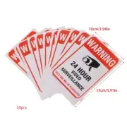 10pcs/lot Waterproof PVC CCTV Video Security Sticker Warning Signs