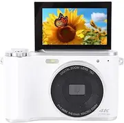 4K Digital Camera with 3 Inch Flip Screen & Wide Angle Lens, 64MP Autofocus Vlogging Camera for Photography and Video, 16X Zoom Anti-Shake Portable Camera for Teens Adult (White)