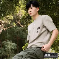 在飛比找momo購物網優惠-【JEEP】男裝 COOL MAX亨利領口袋短袖POLO衫(