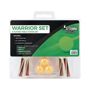 Formula Sports Table Tennis/Ping Pong Warrior 4 Player Set Game w/ Bats/Balls