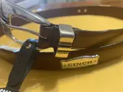 Brown Genuine Leather Belt with Cinch Conchos Sizes 28, 30, 32, 46