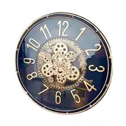Modern 3d Skeleton Black Gold Mechanical Display Wall Clock 50 cm