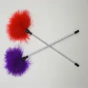 2Pcs Thin Rod Cute Fluffy Feather Teaser Stick Female Flirting Feather Tickler Red Purple Feather Set Adult Sex Toy