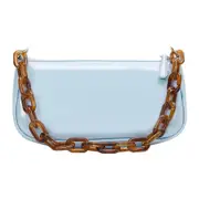 Retro Shoulder Bag Women PU Leather Handbag Totes Acrylic Chain Messenger Female