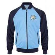 Manchester City FC Manchester City Boys Jacket Track Top Retro Kids OFFICIAL Football Gift Sky Blue 10-11 Years