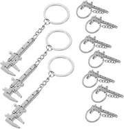 [Healvian] 10pcs Miniature Measuring Keychain Creative Caliper Pendant Tool with Key Ring for Woodworking and DIY Projects Portable and Reliable Design Easy to Carry