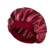 Widened Elastic Band Brimless Shower Hat Foldable Hair Bonnet Unisex Satin Solid