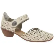 Rieker Pia Womens Open Court Shoes Cream 6 Uk/39 Eu
