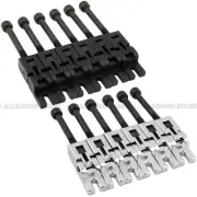 Set of 6 Tremolo Bridge Saddles for Floyd Rose Style FR Guitar, Black or Chrome