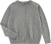 Gleaming Grain Little Kid Girls Cardigan Sweaters School Uniforms Cotton Crew Neck Knit Sweater Toddler 4Years -14 Years