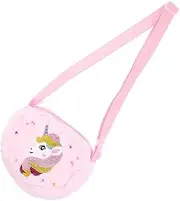 [JEWEDECO] Unicorn Plush Shoulder Bag for Little Cute Heart Shaped Cartoon Purse Soft and Crossbody Bag for Various Occasions and Everyday Use