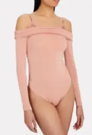 Jonathan Simkhai Cold Shoulder Lace Trim Bodysuit, SZ S, $278 Retail, NWT