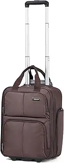 [Hanke] Expandable Carry On Luggage Softside Suitcase with Lock Travel Luggage for Women Men, Coffee, Expandable 16-Inch Underseat