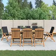 Reclining Garden Chairs with Cushions 8 pcs Solid Wood Teak
