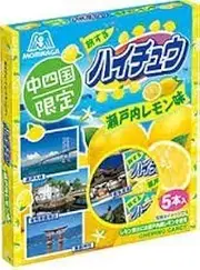 CHUSHIKOKKU limited edition MORINAGA HI-CHEW SETOUCHI Lemon flavor soft chewing Japanese candy 5 sticks (12pcs x 5sticks) Made in Japan