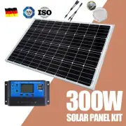12V 300W Solar Panel Kit Mono Home Caravan Camping Charging Power 30A Controller