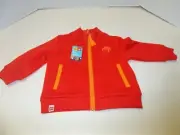 NWT LEGO x Target 12M Brick Embroidered Track Zip-Up Sweatshirt Red Orange