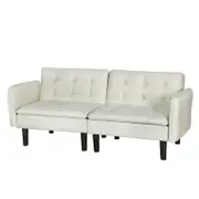 Artiss Sofa Bed 3 Seater Tufted Faux Linen Beige