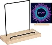 Record Storage Stand - Tabletop Wood Display For Vinyl Albums, Books & Photos | Elegant Multi-Purpose Holder For Comics, Certificates - Home Decor (Natural Wood, 12" Wide)