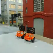 1/87 HO Scale Custom Built Set Of Arrow Board Trailers.