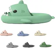 [MYUPDALIN] Cute Cartoon Shark Slippers Cloudy Shark Slides Summer Novelty Open Toe Slides Lightweight for Women Men Sandals Indoor Outdoor