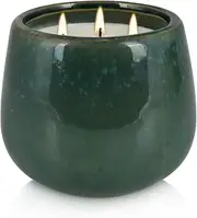 1-Pack 3-Wick Green Ceramic Citronella Candle for Home, Parties ， Outdoor Ambiance and Mother's Day