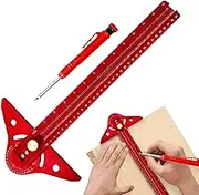 Wood Marking Tool,Square Ruler with Angle Gauge - High-Precision Aluminum Lightweight Multifunctional Adjustable Gauge Ruler for Marking Construction Framing