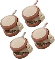 BESPORTBLE 4pcs Crib Rubber Caster Wheels with Brake Silent Swivel Casters Universal Fit for Stroller Furniture Walker Office Chair