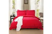 Super Soft Tailored Queen Size Quilt/Doona/Duvet Cover Set - Red