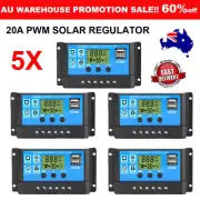 5X 20A 12V/24V Solar Panel Regulator Battery Charge Controller Boat Caravan PWM
