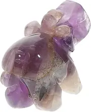 Healeved Elegant Quartz Elephant Figurine for Home Decor Desktop Elephant Statue Light Weight Crystal Crafts for Office Garden Housewarming