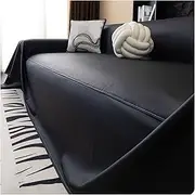 Premium PU Leather Sofa Cover, Waterproof Couch Covers for Sectional Sofa, Furniture Protector Sofa Slipcover, for Dogs Cats(Black,180x130cm/71x51in)