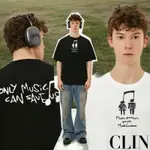 【CLIN】T003「現貨促銷」 CLEAN FIT短T 美式 復古 街頭 音樂 音符 小眾 短袖