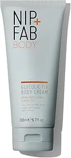 Nip+Fab Glycolic Fix Body Cream | Body Cream with Glycolic Acid | 200 ml | Exfoliating the Skin | with Almond Oil | Vegan, Cruelty Free, Sulphate Free