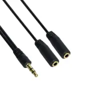 3.5mm AUX Audio Mic Splitter Cable Headphone Adapter 1 Male to 2 Female Sound