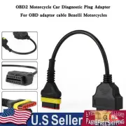 OBD2 6 pin Diagnostic Code Reader Adapter Scanner Cable For Benelli Motorcycle