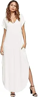 [Verdusa] Women's Casual V Neck Side Split Beach Long Maxi Dress