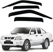Side Window Deflector, Compatible with Nissan Navara D22 1997-2015 Weathershield Door Visor Wind Sun Rain Guards Side Window Wind Deflectors