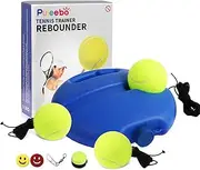 PULEEBO Tennis Trainer Rebound Ball for Self Tennis Practice,Tennis Exercise Equipment for Adults Kids Beginners 3 Rebound Tennis Ball with String 2 Tennis Vibration Dampeners 1 Overgrip