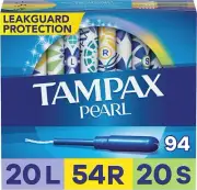 Tampax Pearl Leakguard Braid Tampons Multipack 94ct