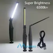 Magnetic Rechargeable COB LED Work Light Lamp Flashlight Folding Torch with USB