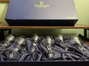 Wine Glasses 6 Piece Set Hand Cut Beautifully Etched Crystal Gleneagles Scottish