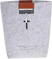 iplusmile Felt Bible Bag, Bible Protective Carrying Case Christian Church Bible Tote Bag Cross Bible Cover Bible Study Book Holder Bible Carrier for Women Men Light Grey