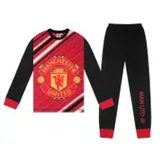 Manchester United FC Manchester United Boys Pyjamas Long Sublimation Kids OFFICIAL Football Gift Red 9-10 Years