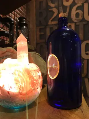 零極限-藍色玻璃瓶~清理能量瓶-（現貨)-附軟木塞#荷歐波諾波諾