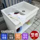 【Abis】日式穩固耐用ABS櫥櫃式雙槽塑鋼雙槽式洗衣槽(無門)-4入