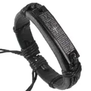 Veile Studios Punk Cross Scripture Bracelet Black Bracelets